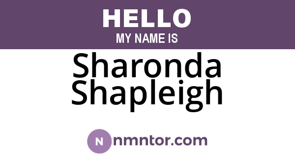 Sharonda Shapleigh