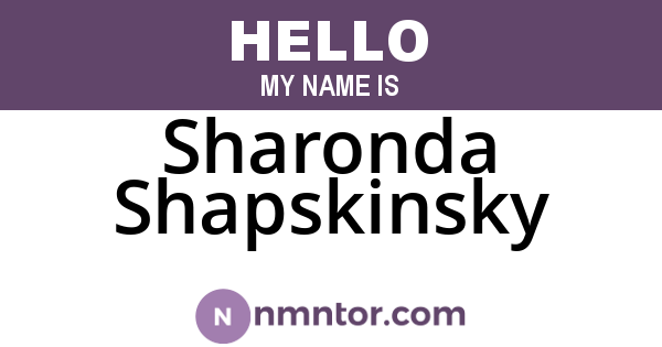 Sharonda Shapskinsky