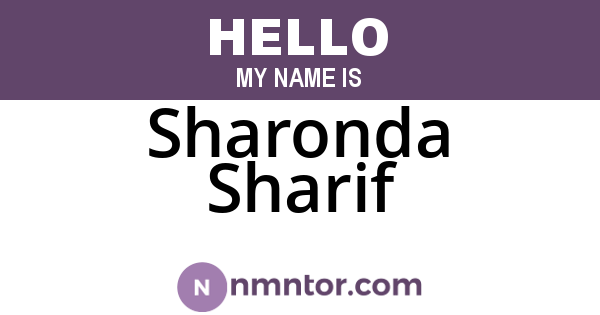 Sharonda Sharif
