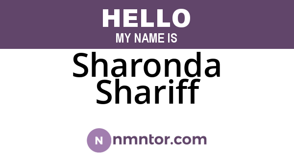 Sharonda Shariff