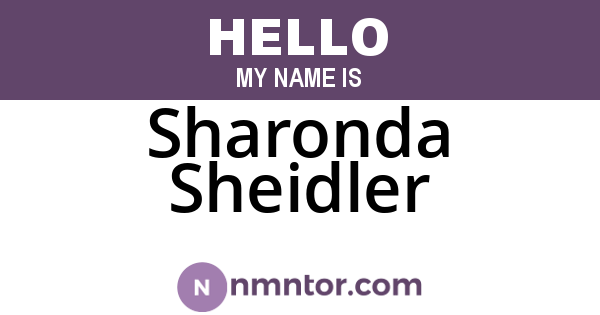 Sharonda Sheidler