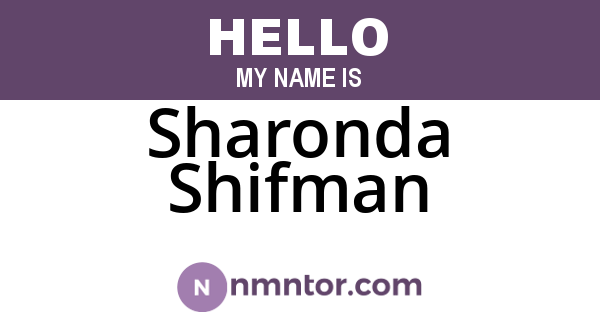 Sharonda Shifman