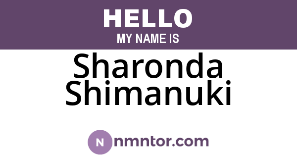 Sharonda Shimanuki
