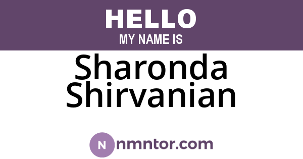 Sharonda Shirvanian