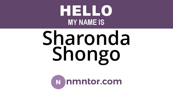 Sharonda Shongo