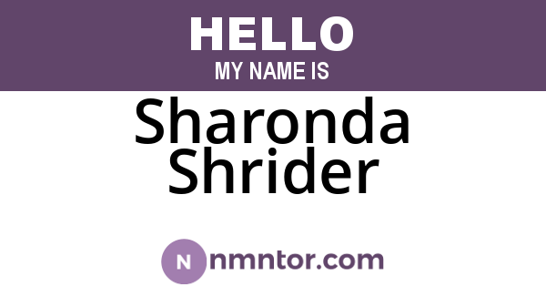 Sharonda Shrider