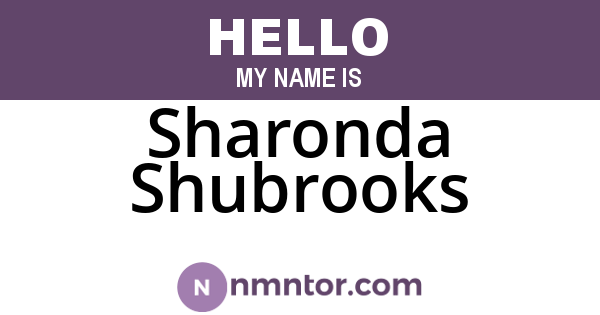 Sharonda Shubrooks