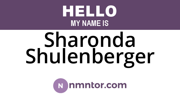 Sharonda Shulenberger