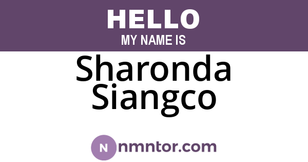 Sharonda Siangco