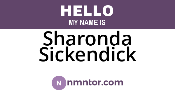 Sharonda Sickendick