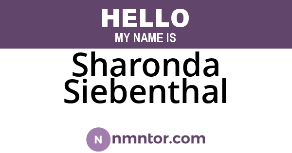Sharonda Siebenthal