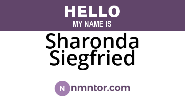 Sharonda Siegfried