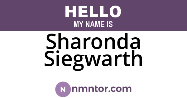 Sharonda Siegwarth