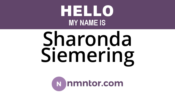Sharonda Siemering
