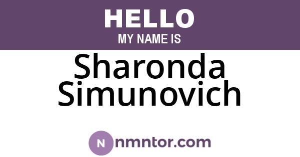 Sharonda Simunovich