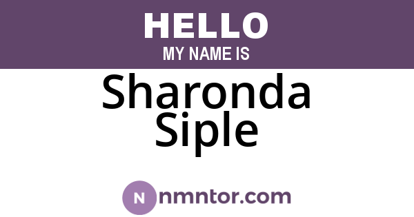Sharonda Siple