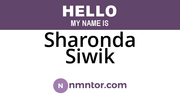 Sharonda Siwik