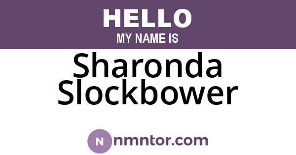 Sharonda Slockbower
