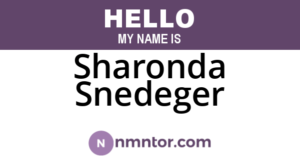 Sharonda Snedeger