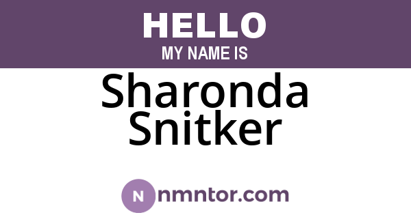 Sharonda Snitker