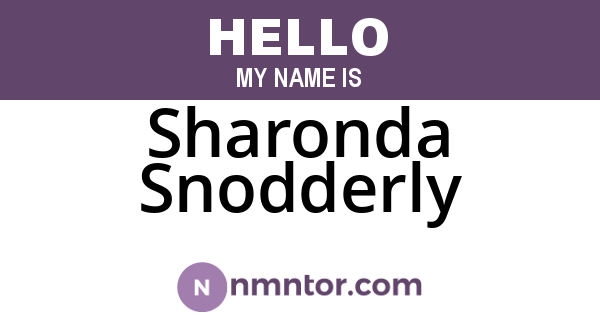 Sharonda Snodderly