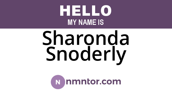 Sharonda Snoderly