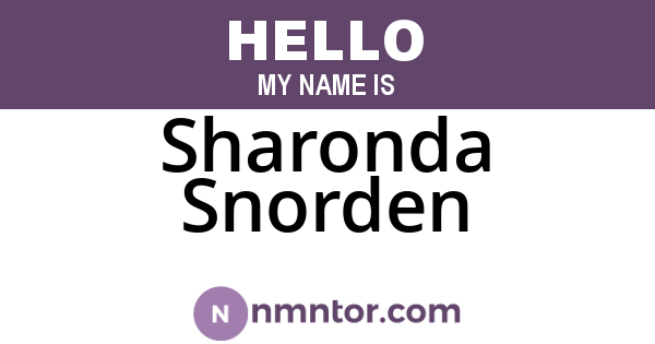Sharonda Snorden