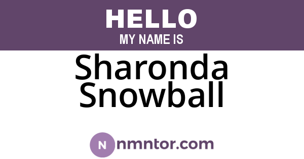 Sharonda Snowball