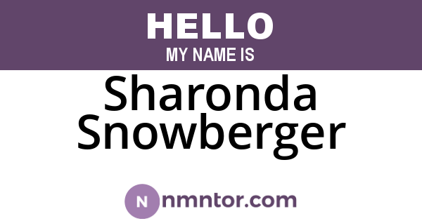 Sharonda Snowberger