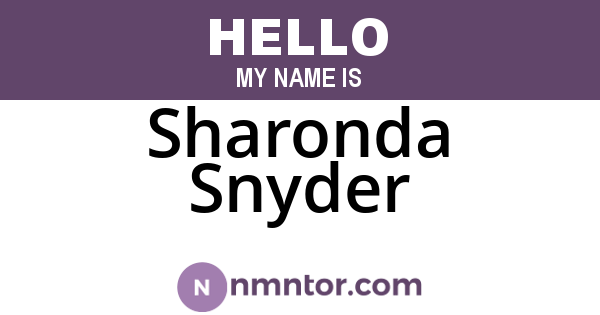Sharonda Snyder
