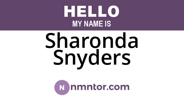 Sharonda Snyders