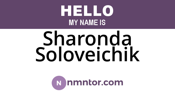 Sharonda Soloveichik