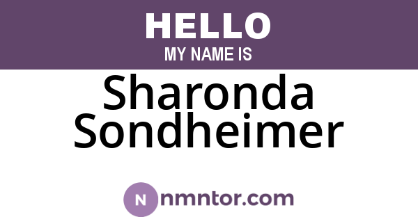 Sharonda Sondheimer