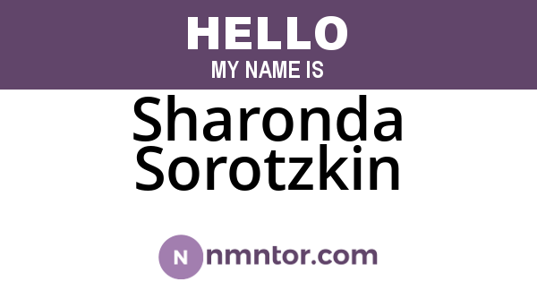 Sharonda Sorotzkin