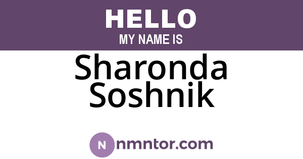Sharonda Soshnik