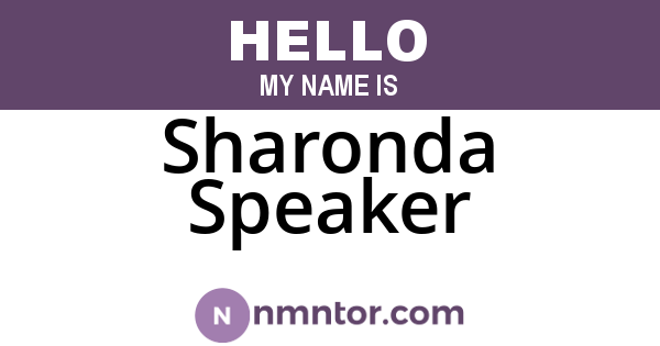 Sharonda Speaker