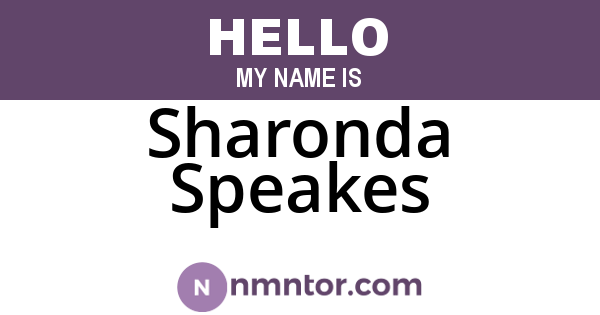 Sharonda Speakes