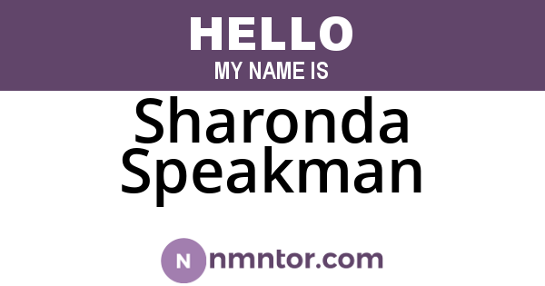 Sharonda Speakman