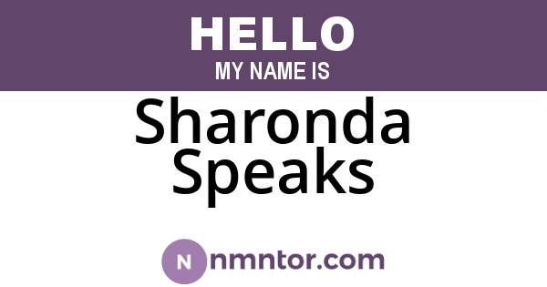 Sharonda Speaks