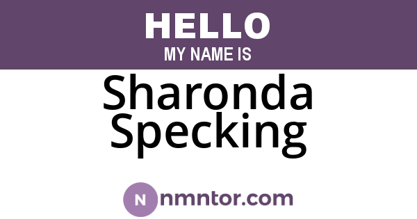 Sharonda Specking