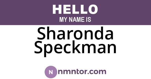Sharonda Speckman