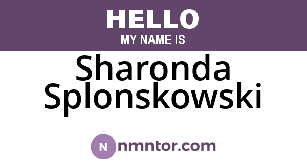 Sharonda Splonskowski