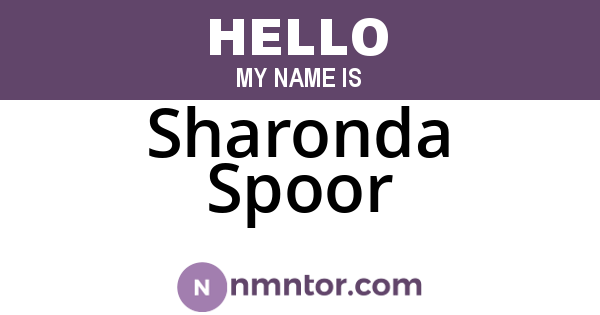 Sharonda Spoor