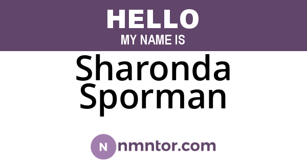 Sharonda Sporman