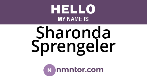 Sharonda Sprengeler