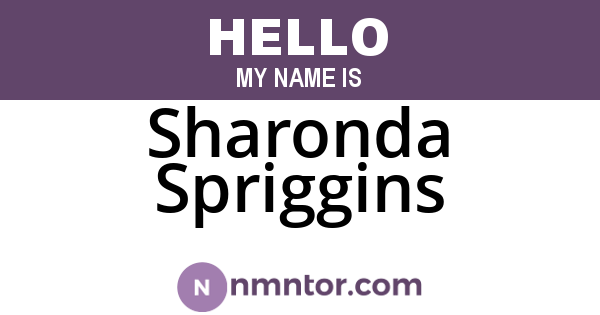 Sharonda Spriggins