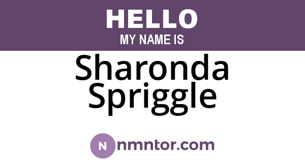 Sharonda Spriggle
