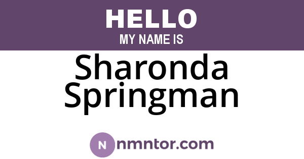 Sharonda Springman