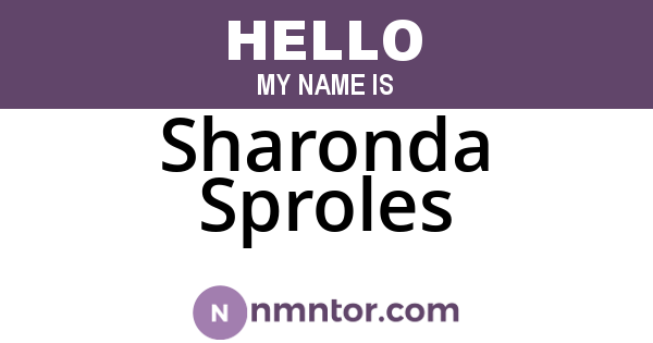 Sharonda Sproles