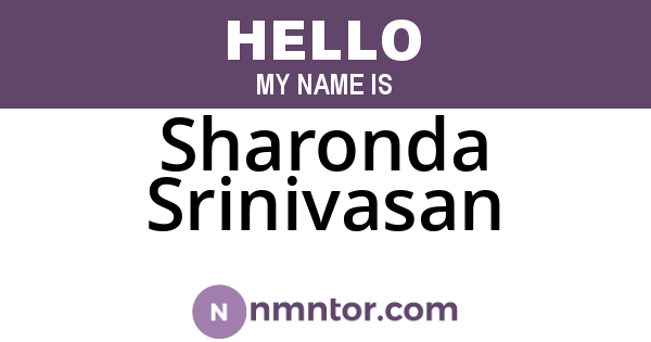 Sharonda Srinivasan